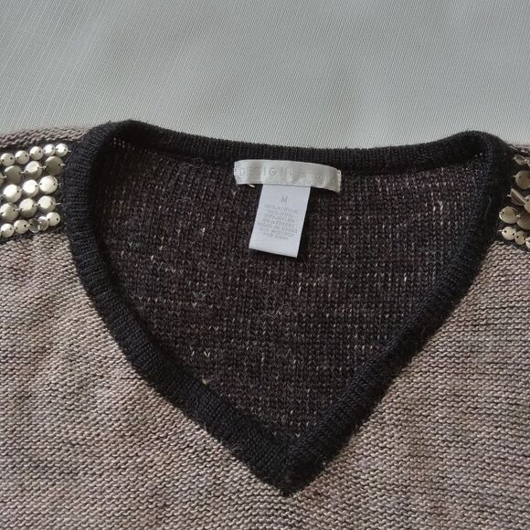 Design History Wool Blend Embellished Tight Knit Pullover Sweater Women's Medium - Picture 5 of 13